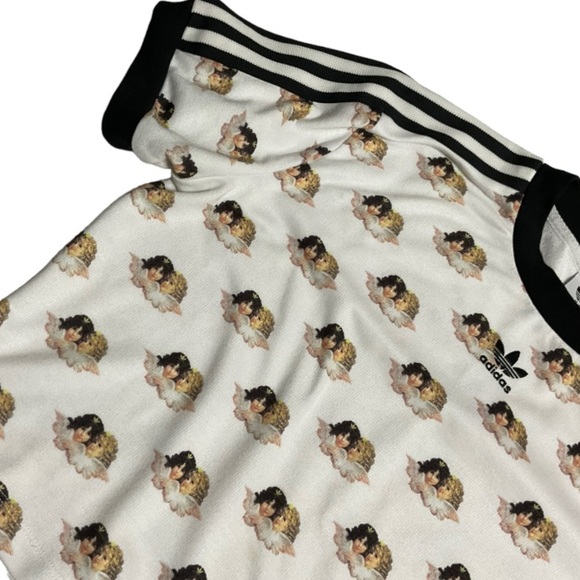 Adidas x Fiorucci All Over Angels Cherub Crop T-Shirt Top Size Small​ - Picture 8 of 16
